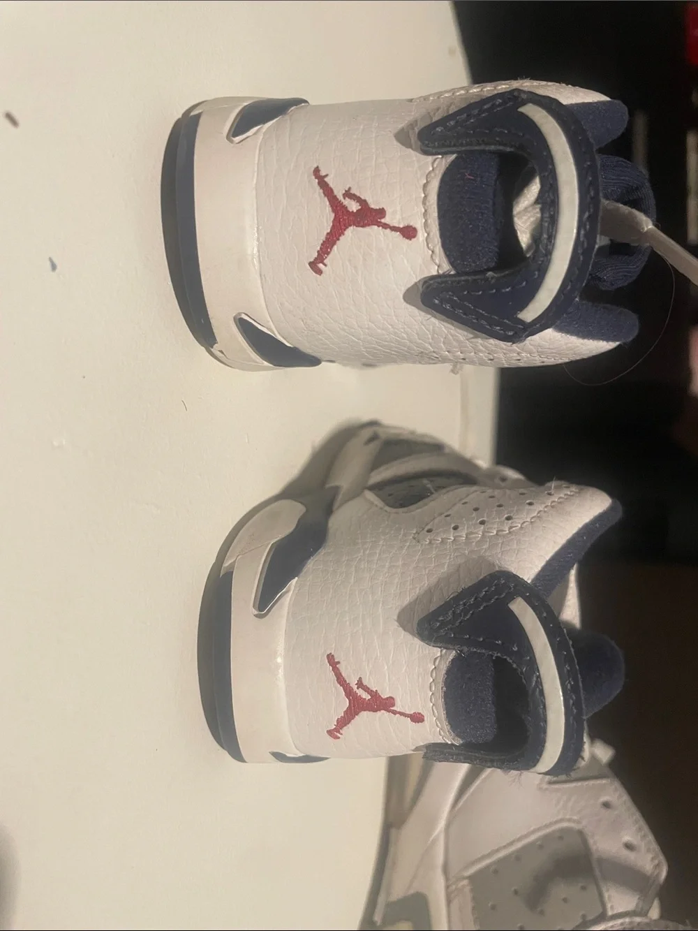 Jordan Navy, White & Red Baby High-Top Sneakers